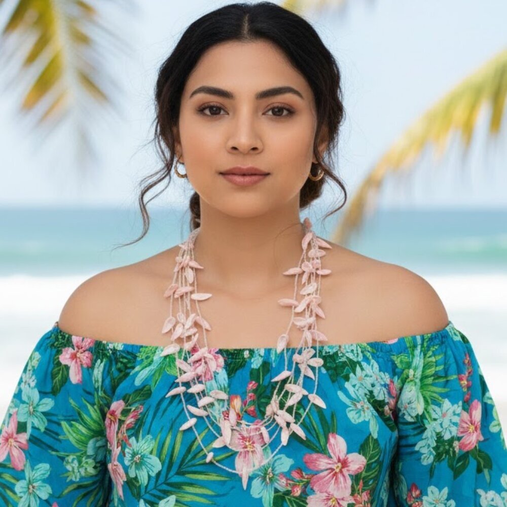Beachy Pink Shell Necklace - Picture 1 of 3